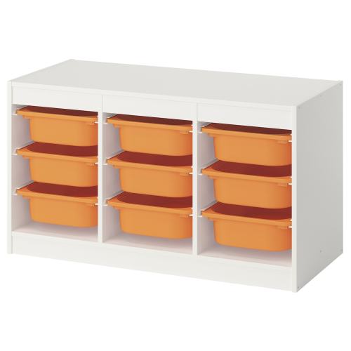 TROFAST Storage combination with boxes - white/light orange 39x17 3/8x22 "