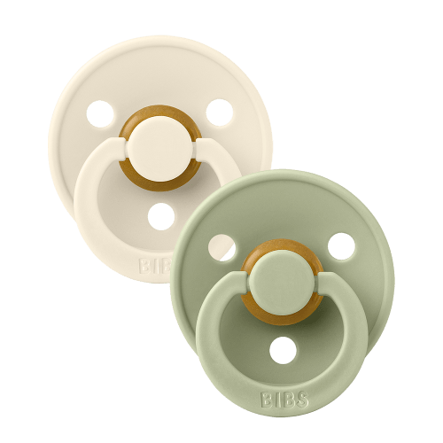 Bibs Pacifier 2 Pk - Ivory/Sage