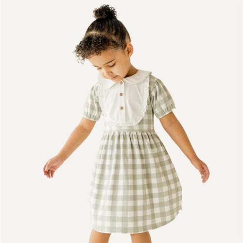 Grey Plaid Pocket Dress