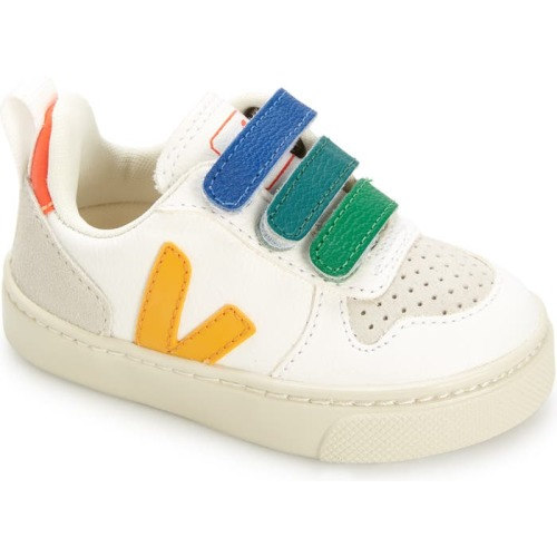 Little Kid Small V-10 Sneaker, 3US / 34EU, Multico Extra White Ouro