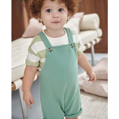 Baby T-Shirt & French Terry Shortalls Set | Hanna Andersson
