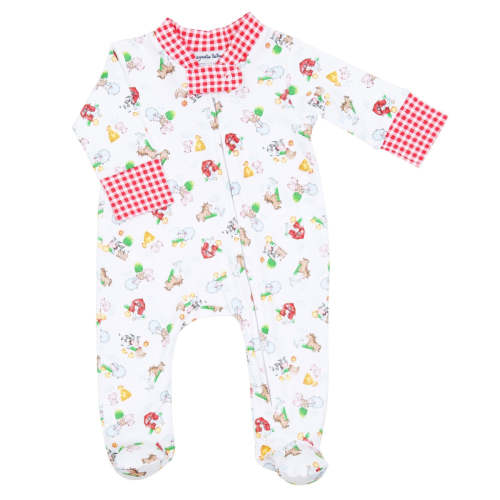 Down on the Farm Print Zip Footie