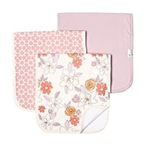 Copper Pearl Baby Burp Cloth Large 21''x10'' Size Premium Absorbent Triple Layer 3-Pack Gift Set “Ferra