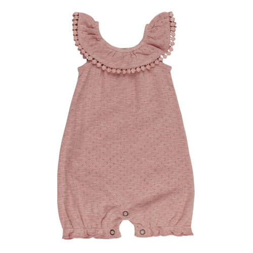 Organic Pointelle Bubble Romper in Taffy – L'ovedbaby