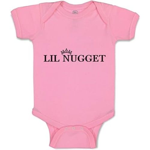Cute Rascals Custom Baby Bodysuit Lil Nugget with Crown Cotton Boy & Girl Striped Clothes