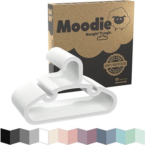 Recycled Plastic Kids Hangers | Heavy Duty Kids Clothes Hanger (13.5" | Bulk Pack, 25 White Hangers) - Toddler to 12yrs