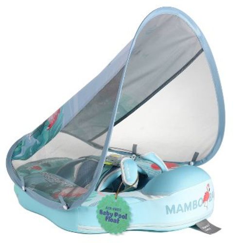 Mambobaby Trendy Voyager Baby Pool Float with Canopy-Rainbow