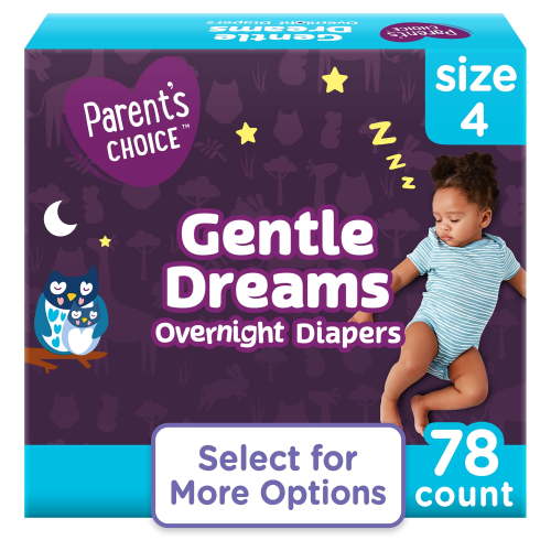 Parent's Choice Gentle Dreams Overnight Diapers Size 4, 78 Count (Select for More Options) HSA/FSA Eligible