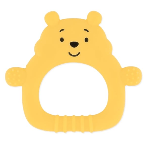 Bumkins Disney Baby Teething Freezer Toy Keys Rings, Soft Flexible Platinum Silicone Pacifier to Chew, Cool Teether Gum Relief, Essentials for Babies 3 Months, Freezable, Sensory, Winnie The Pooh