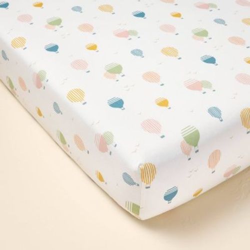 Hot Air Balloons Cotton Percale Fitted Crib Sheet - Hearth & Hand™ With Magnolia