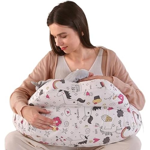 BATTOP Nursing Pillow for Breastfeeding,with Removable Covers,PlusSize Breastfeeding Pillows for Mom,Bottle Feeding,Extra Pillow on Top for More Support for Mom Baby