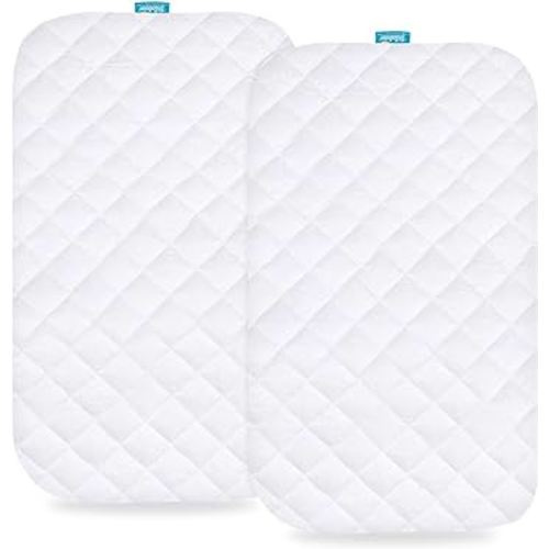 Waterproof Bassinet Mattress Pad Cover Compatible with Baby Delight Beside Me Dreamer Bassinet, 2 Pack, Ultra Soft Viscose Made from Bamboo Terry Surface, Breathable and Easy Care