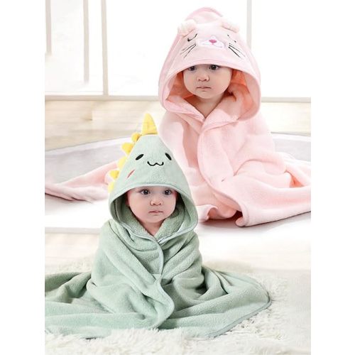 Hooded Baby Towels, 2 Packs Premium Soft Baby Bath Towels with Hood for Babies, Toddler, Infant - Ultra Absorbent, Baby Stuff Shower as Best Gifts for Boys and Girls (2Pack)