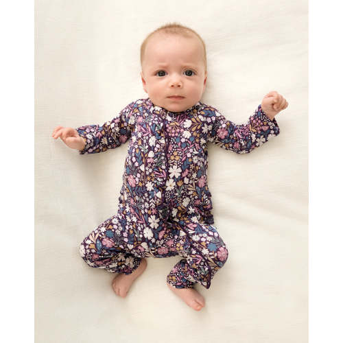 Midnight Petals Ruffle Zippy | Little Sleepies