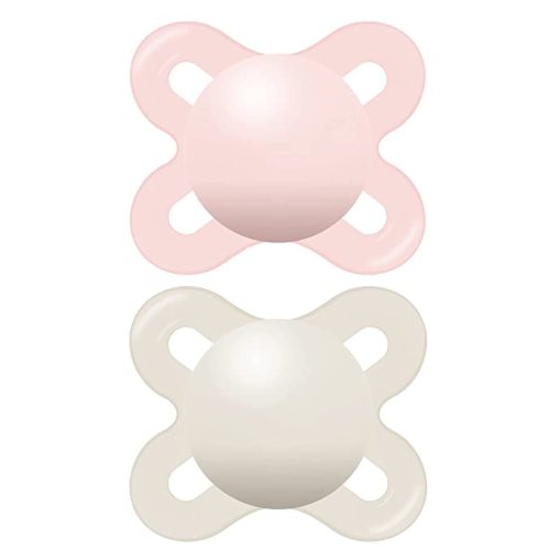 MAM Original Start Matte Newborn Baby Pacifier, Best Pacifier for Breastfed Babies, Sterilizer Case, Girl, 0-3 Months (Pack of 2) - 2 Count (Pack of 1)