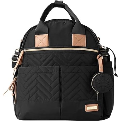 Skip Hop Diaper Bag Backpack: Suite 6-in-1 Diaper Backpack Set, Multi-Function Baby Travel Bag with Changing Pad, Stroller Straps, Bottle Bag and Pacifier Pocket, Black