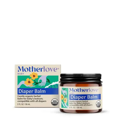 Motherlove Diaper Balm (2 oz) Organic Herbal Diaper Rash Cream—Cloth diaper Safe, Zinc Oxide- & Petroleum-Free