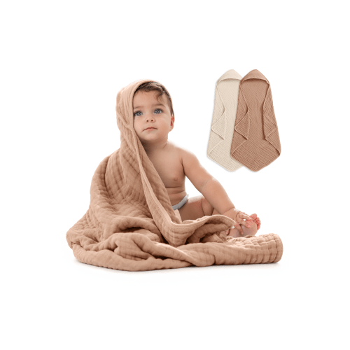 Hooded Baby Towels - 6 Layers, Pack of 2