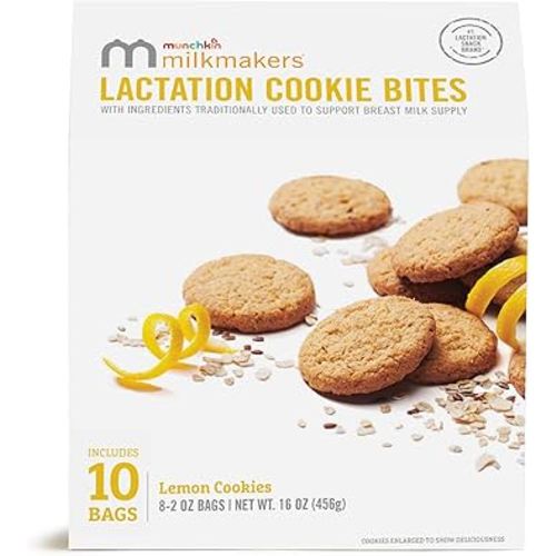 Munchkin Milkmakers Lactation Cookie Bites, Lemon Bliss, 10 Ct