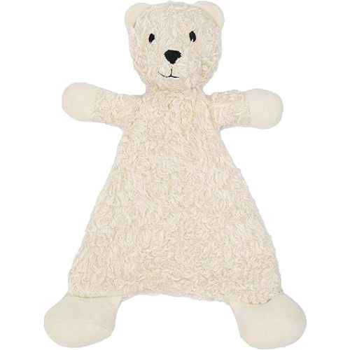 Under the Nile Organic Cotton Flat Faux Fur Sherpa Snuggle Bear Toy, 13” Tall