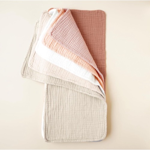 Konssy Muslin Baby Burp Cloths 6 Pack, Soft Absorbent 100% Cotton Burping Clothes for Newborns, Baby Boys and Girls, Unisex