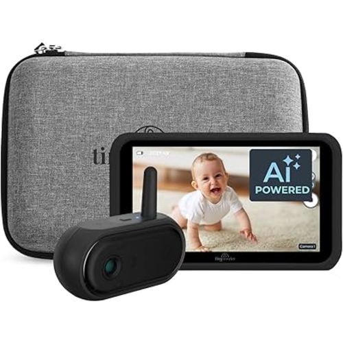 Tiny Traveler Ai Smart Wireless Baby Car Monitor - AI-Powered Safety Alerts: Cry/Laugh/Stand Detection, Virtual Fence, Long Range 1000ft Night Vision Lullabies Night Light