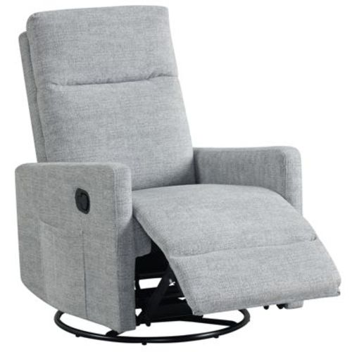 Costway 360° Swivel Rocking Chair with Cushioned Back, Seat & Footrest for Living Room Gray