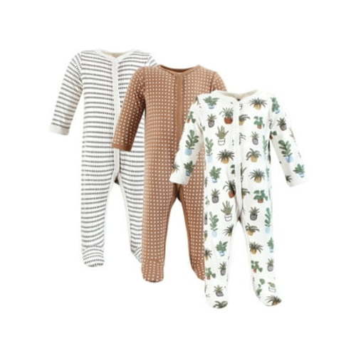 Hudson Baby Long Sleeve Sleep and Play, 3-Pack, Newborn-9 Months