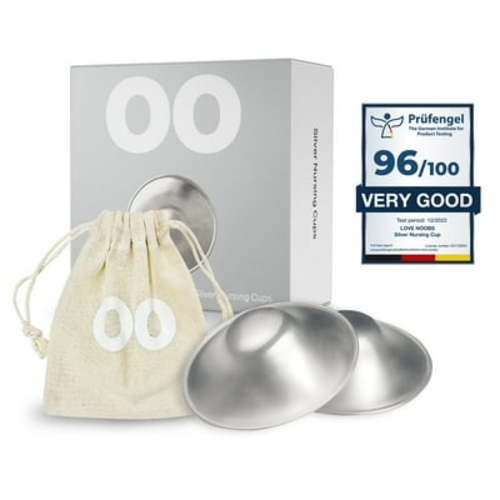 Silver Nursing Cup by LoveNoobs™, Nipple Silver Cup, Nickel-Free, Pure Silver, Regular