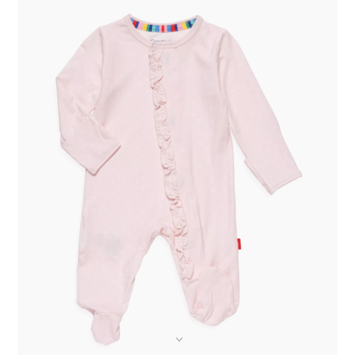 Shop Magnetic Me Baby's Pin Dot Ruffle-Trimmed Footie | Saks Fifth Avenue