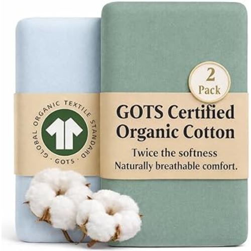 GOTS Organic Bedside Bassinet Sheets 33x20 and 35x19 for Baby Delight, Ronbei, Koola Baby Bond. Premium Weight Luxury Turkish Cotton - Rectangle Bassinet Sheets