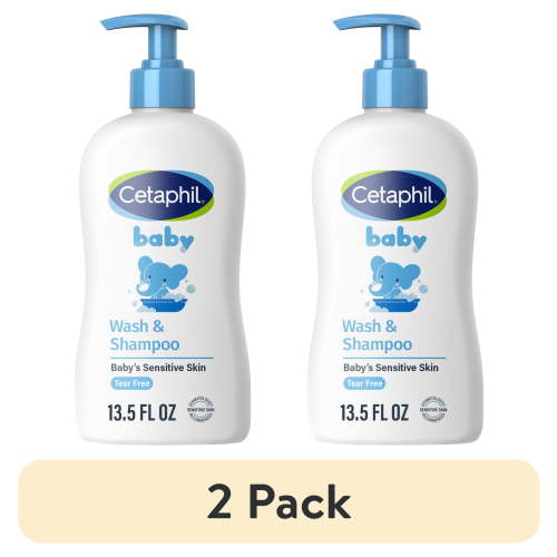 (2 pack) Cetaphil Baby Moisturizing Shampoo and Body Wash with Aloe Vera and Natural Calendula, 13.5 fl oz