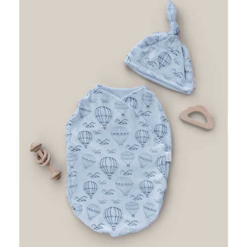 Mama Coco Cocoon Swaddle, Fabric Style: Bamboo Cotton, Color: Bon Voyage, Size: Small (7-12lbs)