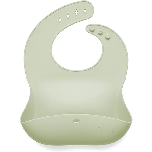 Ali+Oli Silicone Bib Waterproof Silicone Bibs for Babies & Toddlers Adjustable Feeding Bibs with Food Catcher Feeding Bucket