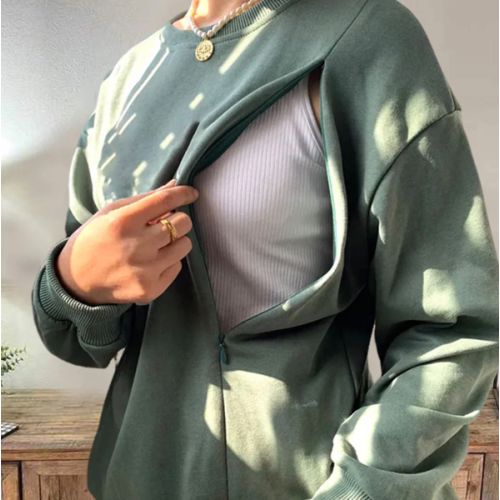 Mama's Solid Color Nursing Sweatshirt