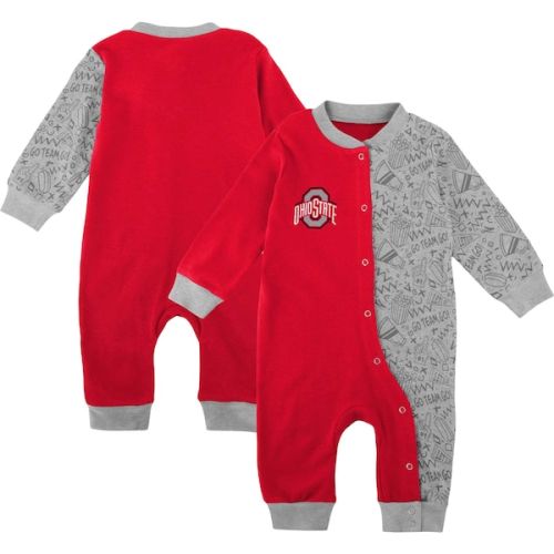 Ohio State Buckeyes Infant Playbook Two-Tone Sleeper - Scarlet