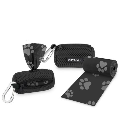 Voyager Dog Waste Bag Dispenser Pouch Mesh - Baby Blue, Two Pieces
