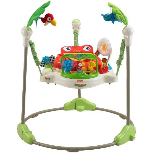 THE RAINFOREST ONE - Fisher-Price Baby Bouncer Rainforest Jumperoo Activity-Center with Music Lights Sounds and Developmental Toys