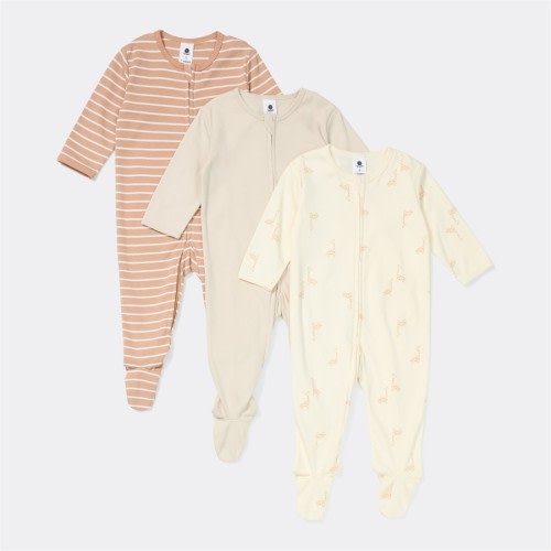 Dymples Baby Organic Cotton Coverall 3 Pack - Warm Beige