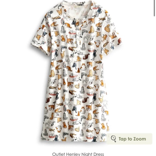 Cat Print Outlet Henley Night Dress - Cotton | Vera Bradley – Vera Bradley Outlet Store