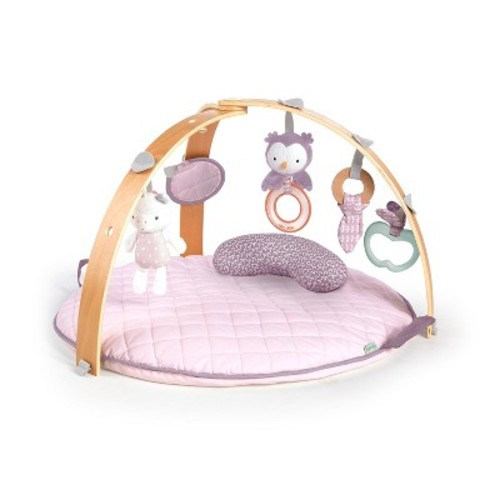 Ingenuity Cozy Spot Reversible Duvet Activity Gym with Wooden Toy Bar, Color: Calla