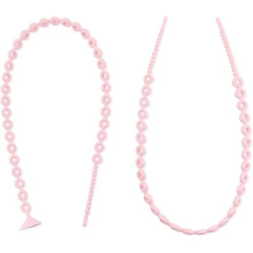 Bumkins Pacifier Clip Feeding Supplies for Baby Girl or Boy, Toy Straps for Sippy Cup, Teether, Stroller Accessories, Platinum Silicone Accessory Tether Leash, Safe for Teething Babies, Pink