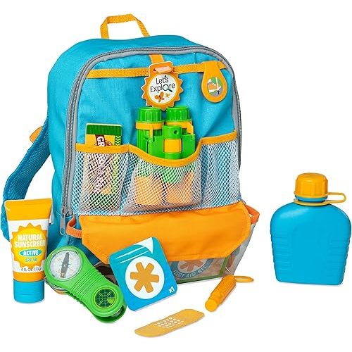 Melissa & Doug Let’s Explore Hiking Play Set – 23 Pieces Toddler Nature Toys, Hiking Toys for Kids Ages 3+