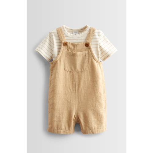 Cotton Bodysuit & Shortalls Set | 9 Months