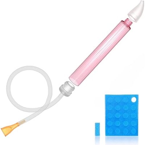 Baby Nasal Aspirator with 24 Filters & Soft Silicone Tip - Sealed Design for Newborns, Infants, Toddlers - BPA-Free, Hand Washable - Safe & Hygiene Nasal Sucker
