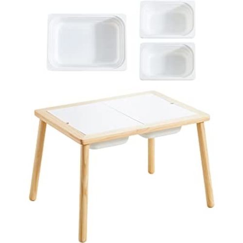 Beright Sensory Table with 3 Storage Bins, Kid's Table Play Sand Table Indoor, for Birthday, Christmas and Thanksgiving Gift