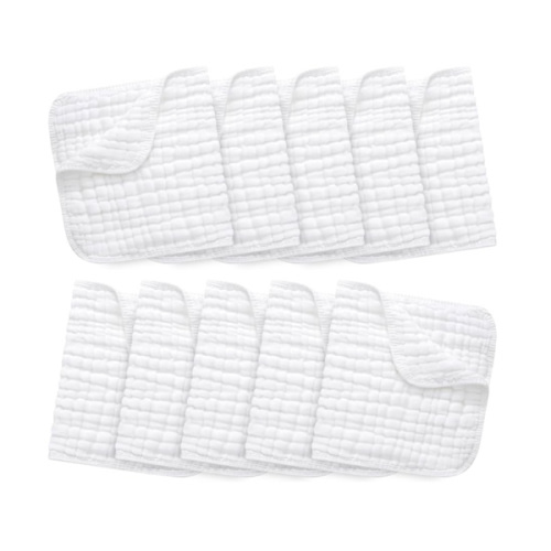 10 Pack Muslin Burp Cloths 100% Cotton Large 20''×10'' Thickened Baby Burp Cloths Super Soft and Highly Absorbent, Newborn Washcloth (White) : Amazon.com.au: Baby