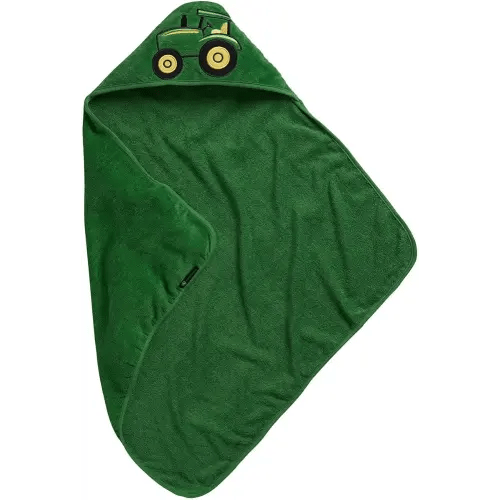 John Deere Baby Boys' Tractor Hooded Towel, Green, One Size