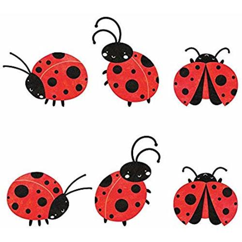 My Wonderful Walls Ladybug Decals Stickers for Ladybug Wall Decor, Red/Black, Set of 6