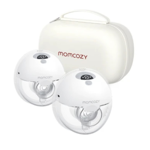 Momcozy M5 Hands-Free Wearable Breast Pump, Double-Sealed Flange for Baby-Like Comfort, 3 Modes & 9 Suction Levels, Portable Electric Pump – 24mm, 2-Pack Quill Gray